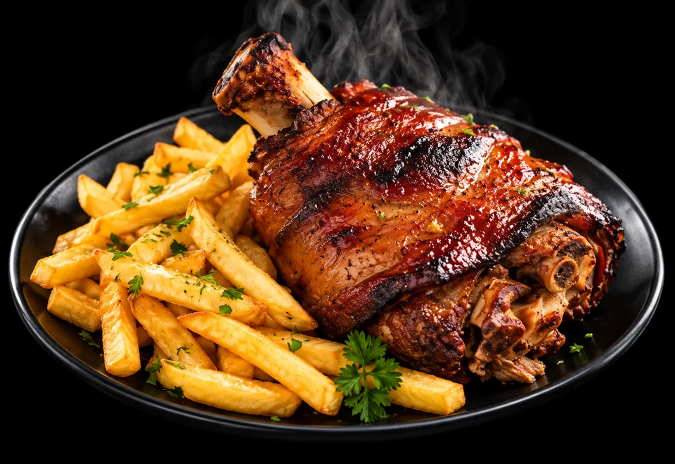 Crispy eisbein & chips
